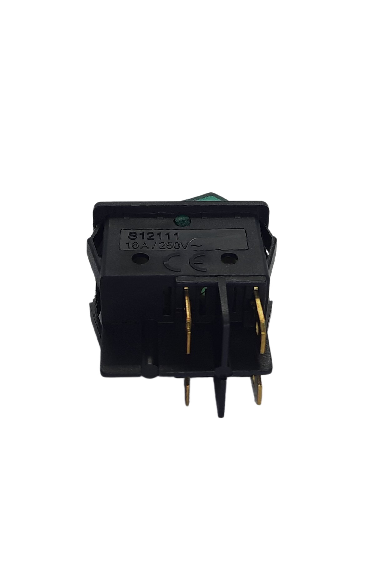 Geniş Işıklı Anahtar Siyah/Yeşil (O-I)